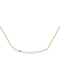 Κολιέ Excite Fashion Jewellery λευκή μπάρα με ματάκι και λεπτή ατσάλινη επίχρυση αλυσίδα.  K-1610-01-17-49