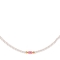 Κολιε Excite fashion jewellery με πέρλες και οβάλ ροζ ματάκι από φίλντισι. K-1615-01-11-55