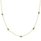 Κολιέ Excite Fashion Jewellery με πράσινα ζιργκόν από επιχρυσωμένο ασήμι 925.  K-68-PRAS-G-105