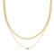Διπλό κολιέ Excite Fashion Jewellery αλυσίδα πλακέ φίδι και  λεπτή με dots και στρογγυλό μεταλλικό στοιχείο από ανοξείδωτο ατσάλι (δεν μαυρίζει) N-85-85-G
