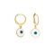Σκουλαρίκια Excite Fashion Jewellery, κρίκοι από επίχρυσο ατσάλι με κρεμαστό λευκό ματάκι μουράνο. S-1610-01-17-45