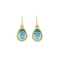Σκουλαρίκια Excite fashion jewellery σταγόνα από ανοξείδωτο επίχρυσο ατσάλι με γαλάζιο κρύσταλλο Swarovski S-852-01-14-8
