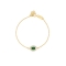 Βραχιόλι Excite Fashion Jewellery, ροζέτα με οβάλ πράσινο και  λευκά ζιργκόν, από επιχρυσωμένο ασήμι 925. B-47-PRAS-G-89