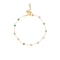 Βραχιόλι ποδιού της Excite fashion jewellery φτιαγμένο με  επίχρυση αλυσίδα ατσάλι,  με πέτρα ροδέλα πράσινο, ροζ, μπεζ, λευκή.  BP-1605-01-05-49