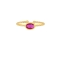 Μονόπετρο  δαχτυλίδι Excite Fashion Jewellery  με κόκκινο  ζιργκόν από επιχρυσωμένο ασήμι 925.  D-54-KOKI-G-75