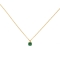 Κολιέ Excite Fashion Jewellery, μονόπετρο με πράσινο ζιργκόν από επιχρυσωμένο ασήμι 925. K-11-PRAS-G-79