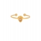 Δαχτυλίδι Excite Fashion Jewellery, λεπτό,  σχέδιο σταγόνα, με λευκή πέτρα,  από επιχρυσο ατσάλι (δεν μαυρίζει). R-0518017-WHITE-5