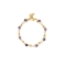 Διπλό βραχιόλι Excite  Fashion Jewellery, αλυσίδα dots, ροζάριο με μωβ γυάλινες πέτρες από ανοξείδωτο επιχρυσωμένο ατσάλι. B-1705-01-24-5