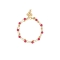 Διπλό βραχιόλι Excite Fashion Jewellery, αλυσίδα dots, ροζάριο με μπορντώ γυάλινες πέτρες από ανοξείδωτο επιχρυσωμένο ατσάλι. B-1705-01-32-5