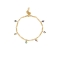 Βραχιόλι dots από επιχρυσωμένο ανοξείδωτο ατσάλι της Excite Fashion Jewellery, με κρεμαστά λευκά κρυσταλλάκια. B-1707-01-25-55