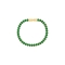 Βραχιόλι Ριβιέρα Excite Fashion Jewellery, με οβάλ πράσινα  ζιργκόν από επιχρυσωμένο ανοξείδωτο ατσάλι. B-YH619A-GREEN-G-95