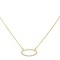 Κομψό κολιέ Excite Fashion Jewellery οβάλ κρίκος με λευκά ζιργκόν απο επιχρυσωμένο ασήμι 925. K-101-AS-G-109