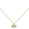 Κολιέ ματάκι Excite Fashion Jewellery με πράσινα ζιργκόν και ένα λευκό στο κέντρο από επιχρυσωμένο ασήμι 925. K-27-10-G-76