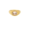 Δαχτυλίδι Excite Fashion Jewellery με πομπέ, λευκή, οβάλ , πετρα, από ανοξείδωτο επιχρυσωμένο ατσάλι.  R-YH1060A-WHITE-G-75