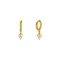 Σκουλαρίκια κρικάκια Excite Fashion Jewellery  με κρεμαστό μοτίφ και ζιργκόν από επιχρυσωμένο ασήμι 925.S-10-G-65