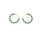 Κρίκοι Excite Fashion Jewellery, με πράσινα κρυσταλλάκια και  χρυσές χάντρες από ανοξείδωτο επιχρυσωμένο ατσάλι. S-1713-01-18-65