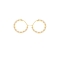 Κρίκοι Excite Fashion Jewellery, με λευκά κρυσταλλάκια και  χρυσές χάντρες από ανοξείδωτο επιχρυσωμένο ατσάλι. S-1713-01-25-65