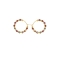 Κρίκοι Excite Fashion Jewellery, με ιριδίζον κόκκινα  κρυσταλλάκια και  χρυσές χάντρες από ανοξείδωτο επιχρυσωμένο ατσάλι. S-1713-01-26-65
