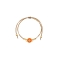Βραχιόλι  μακραμέ Excite Fashion Jewellery, χρυσό αστεράκι με πορτοκαλί σμάλτο,  τυρκουάζ πέτρα, καφέ κορδόνι και μεταλλικές χάντρες. B-1717-01-22-35