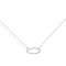 Κομψό κολιέ Excite Fashion Jewellery οβάλ κρίκος με λευκά ζιργκόν απο επιπλατινωμένο ασήμι 925. K-101-AS-S-109