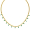 Κολιέ αλυσίδα ψαροκόκαλο Excite Fashion Jewellery με ορθογώνια πράσινα ζιργκόν από ανοξείδωτο ατσάλι.  N-YH115A-GREEN-G-75